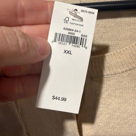 Gap Cardigan Sweater Womens XXL tan beige cream button up lightweight minimal - Picture 6 of 11